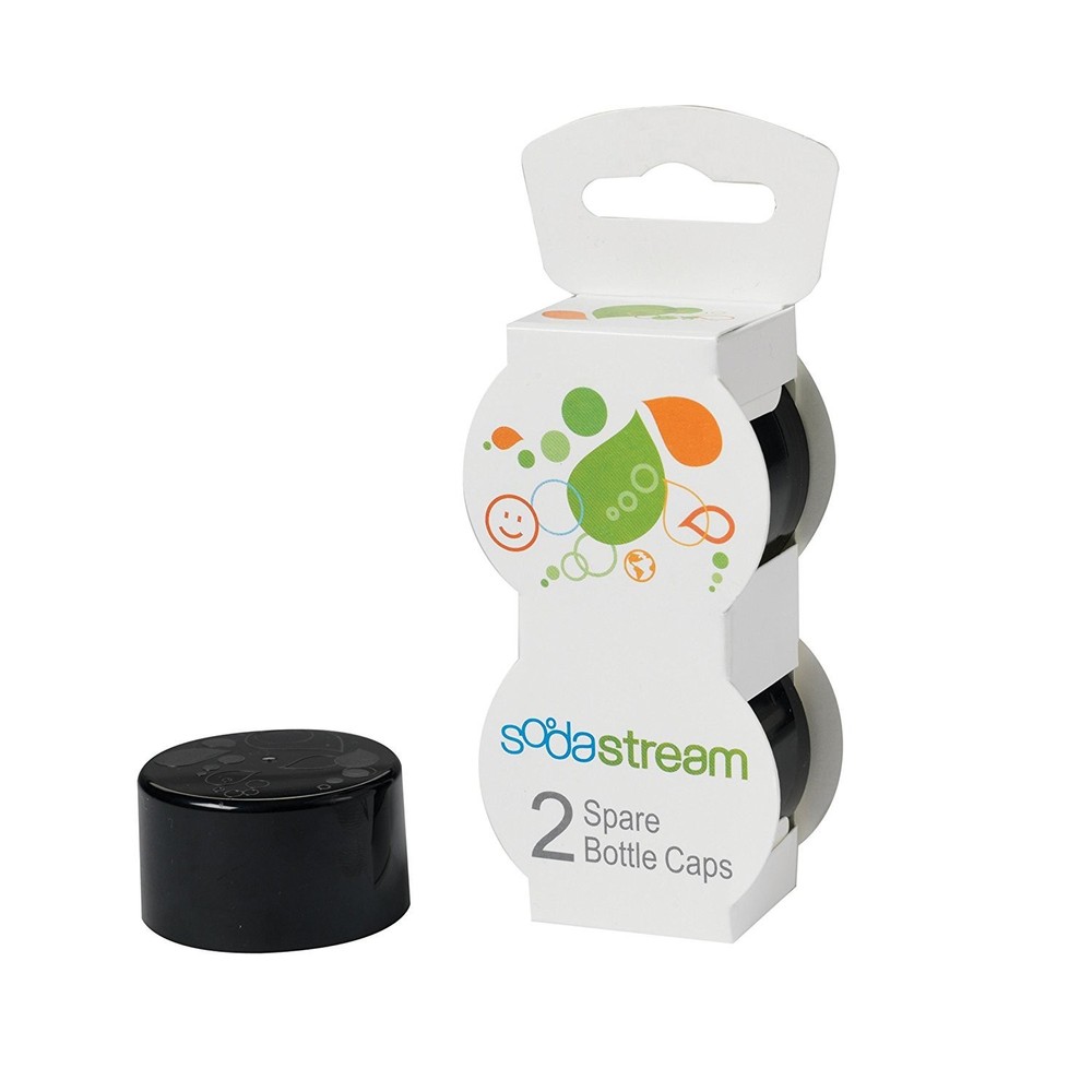 SodaStream Bottle Caps, Black, 2-Pack Black