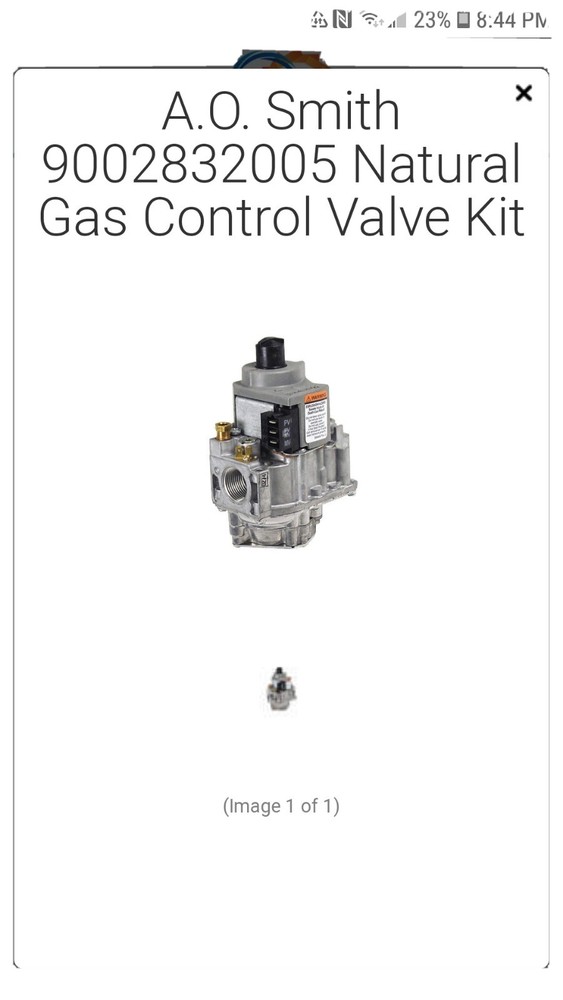 A. O. SMITH Control Gas Hw Nat. Comm