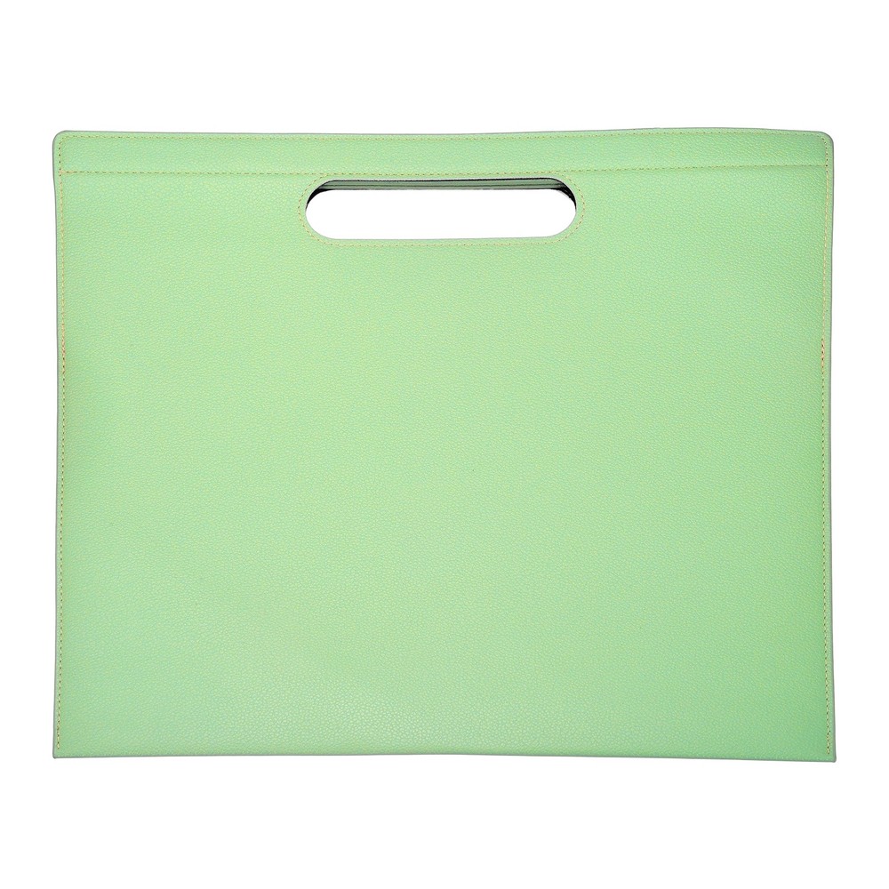 PU Leather A4 File Folder with Magnetic Closure, Green
