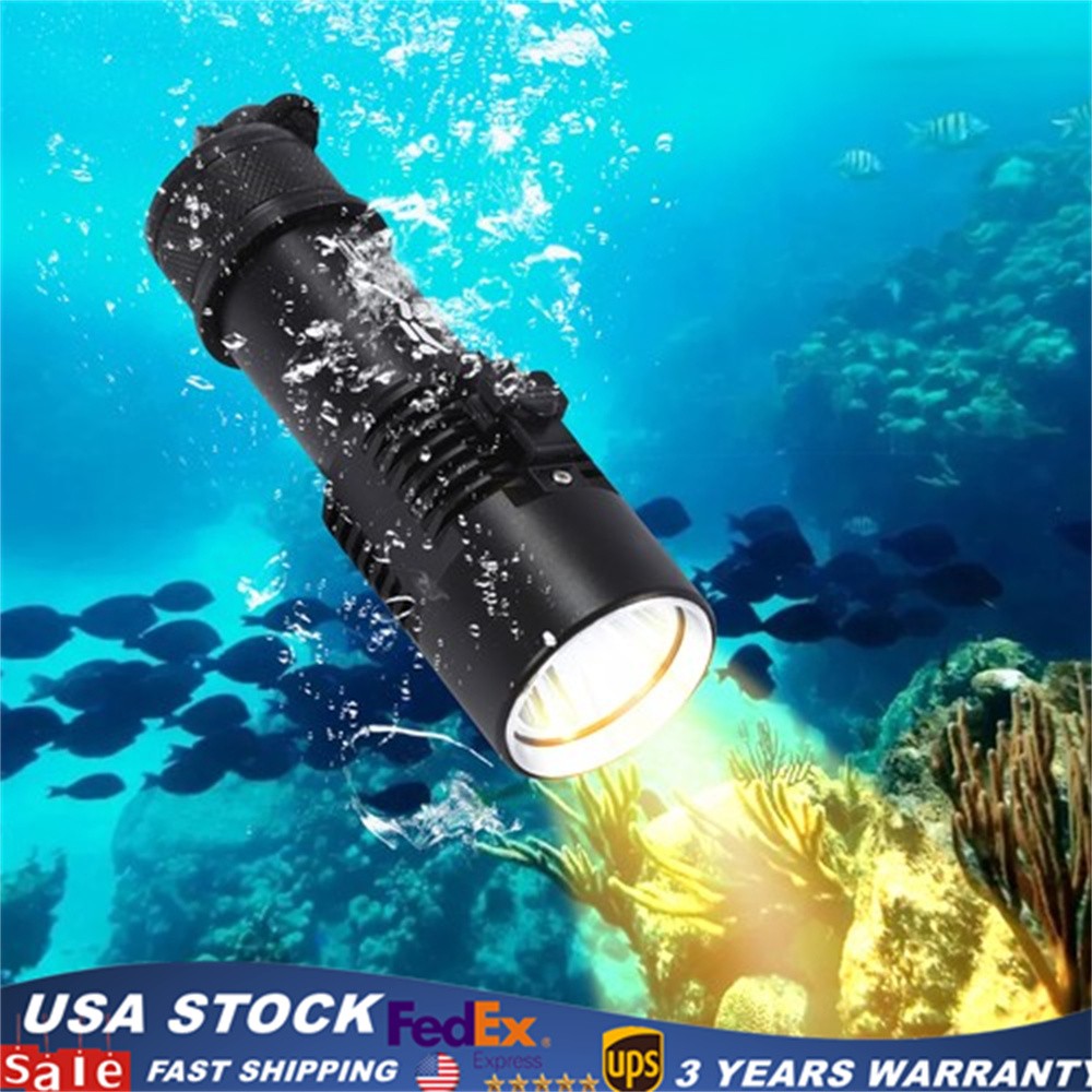 Waterproof LED Dive Light, Compact Bright Diving Torch, Submersible Flashlight
