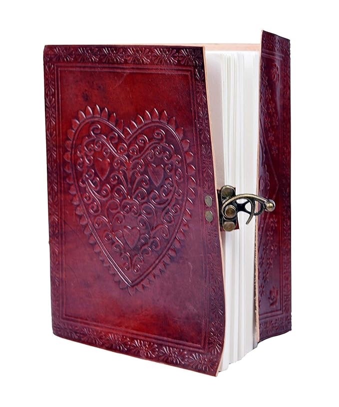 Handmade Leather Journal8x6Vintage Diary Notebook–Single Lock –200 Lined Page