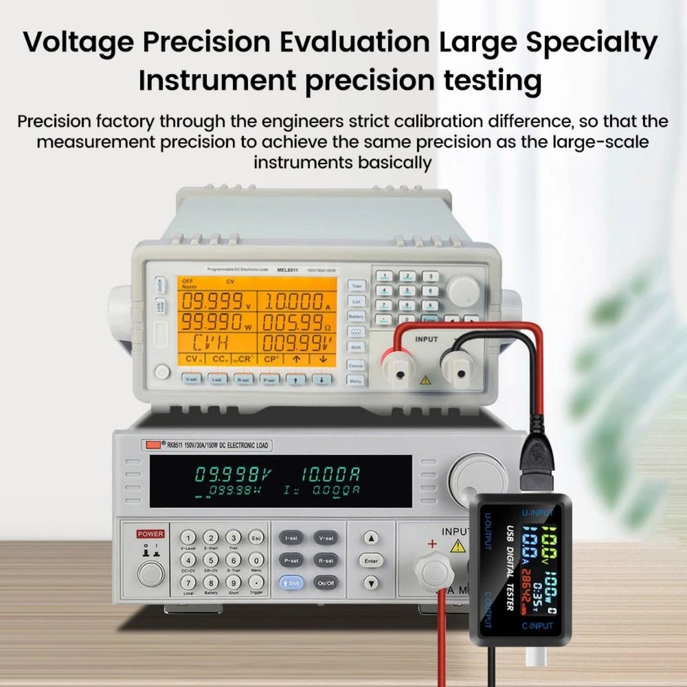 New Professional USB C Voltmeter Ammeter with IPS Display for Digital Devices