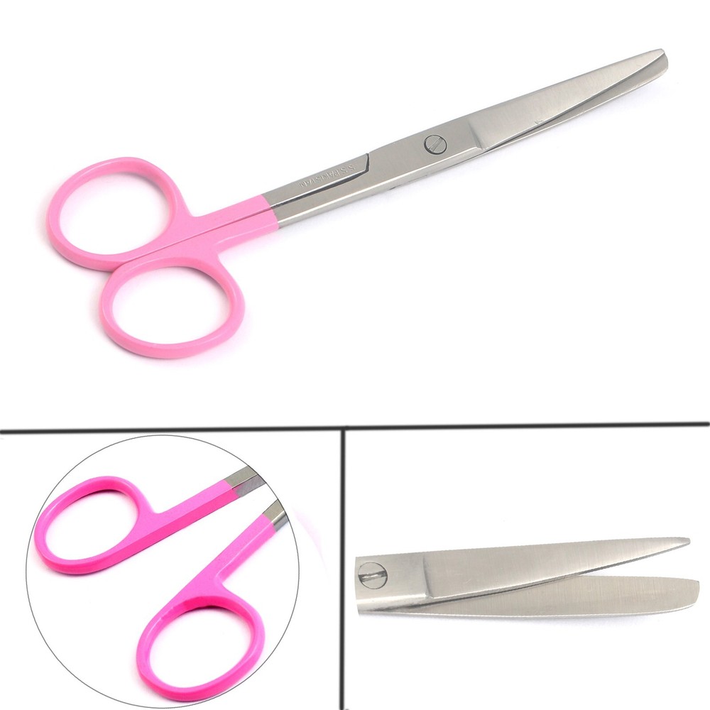 Dissecting Operating Scissors 5.5" Sharp Blunt Curved Color Handle (Pink)