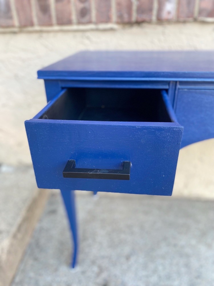 Rare Blue Antique Wood Rectangular  Vintage Desk