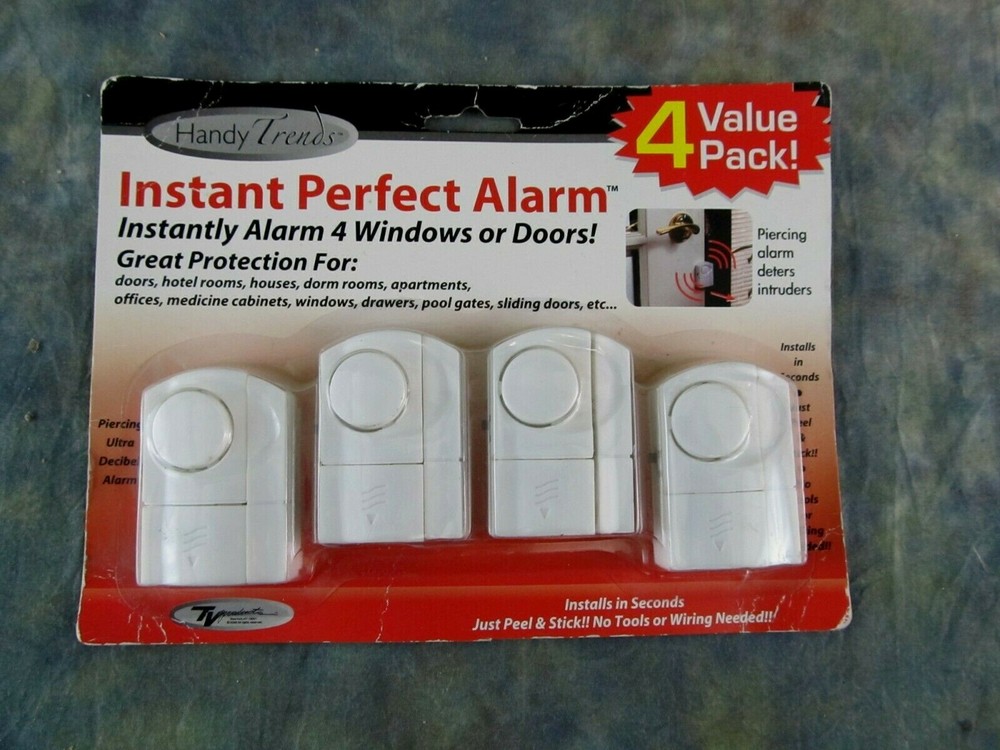 Instant Alarm 4 Count Value Pack for Doors Windows etc Peel & Stick 90 dB