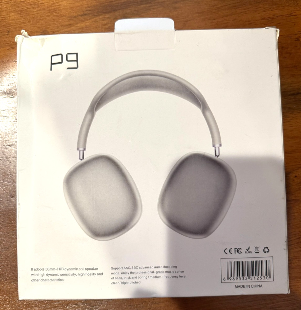 Silver P9 Headphones Bluetooth