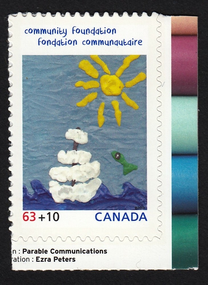 COMMUNITY FOUNDATION = BOB = Canada 2013 B20 MNH Single Stamp, CUT from BK