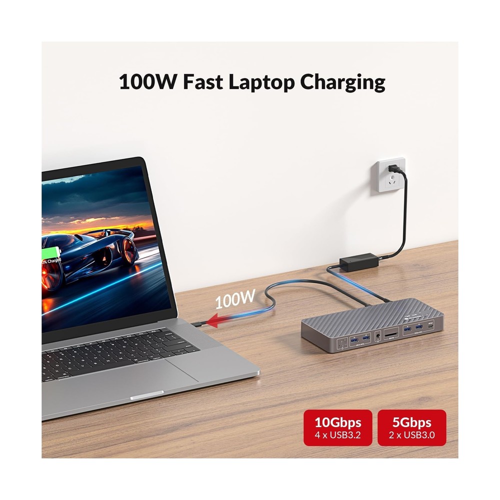 AV Access 8K KVM Switch 2 Monitors 2 Computers for Laptop & Desktop, 100W USB...