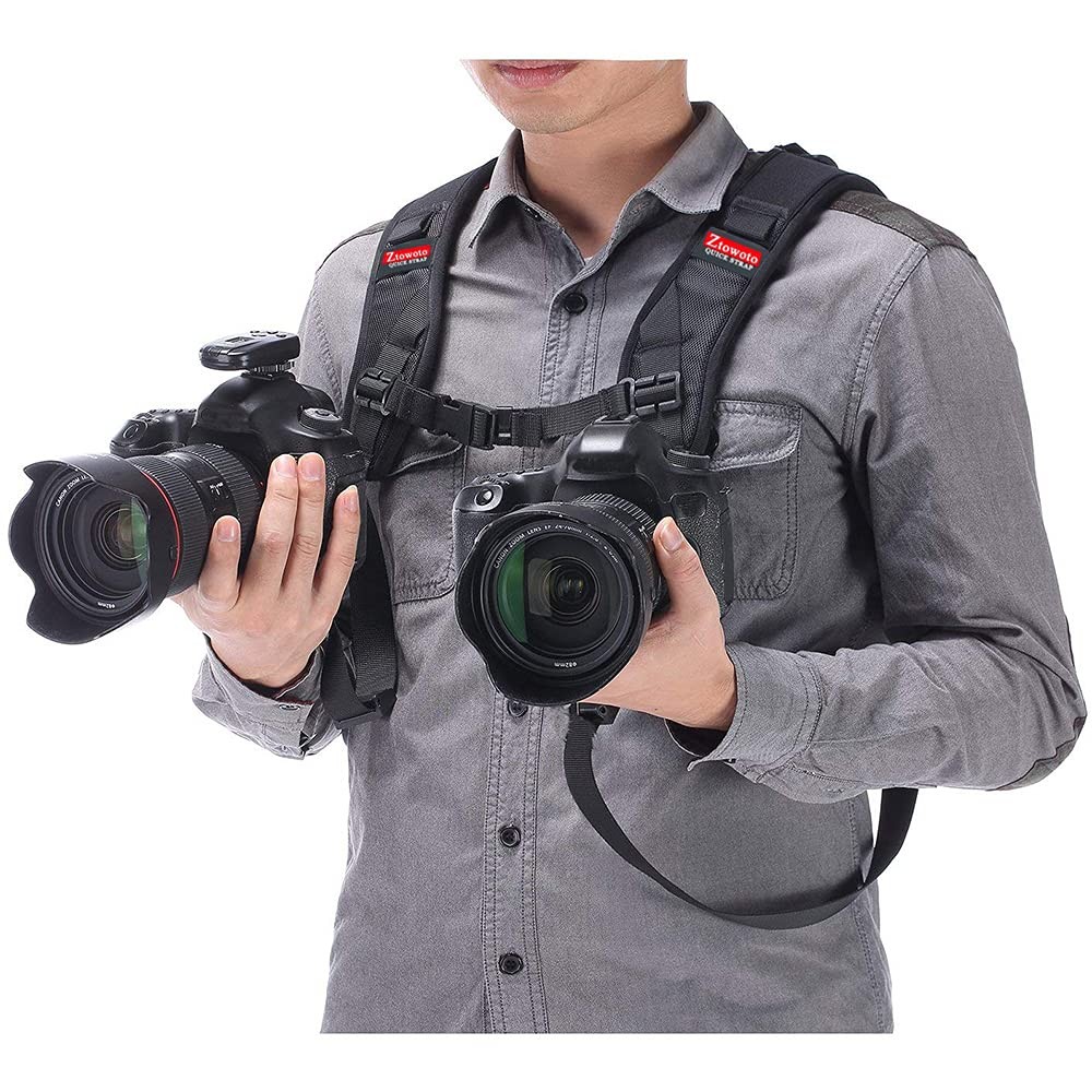 Double Shoulder Strap Harness Quick Release Adjustable Dual Tether Strap for ...