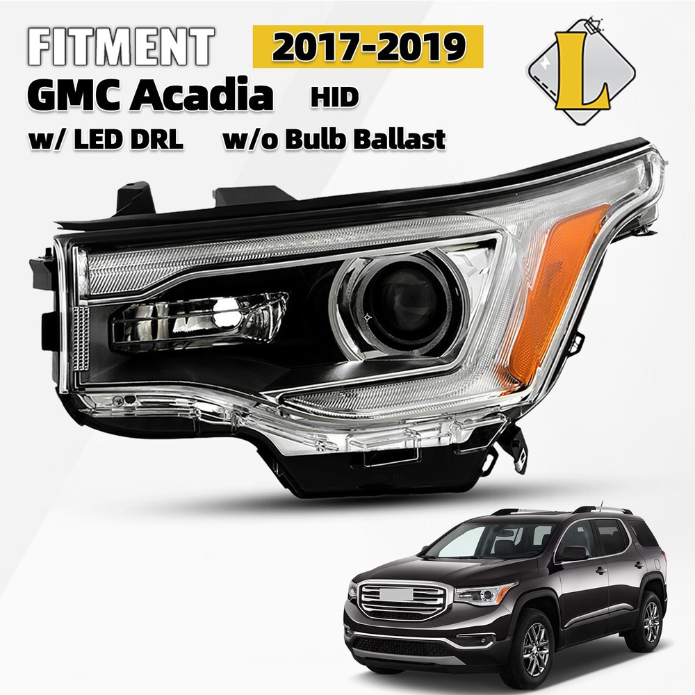 For 2017 2018 2019 GMC Acadia HID Headlight w/ LED DRL Projector Left Driver