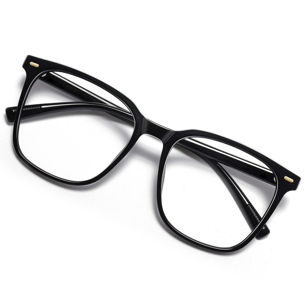Oversized Square Blue Light Blocking Glasses for Women Men, Anti-Fatigue Comp...