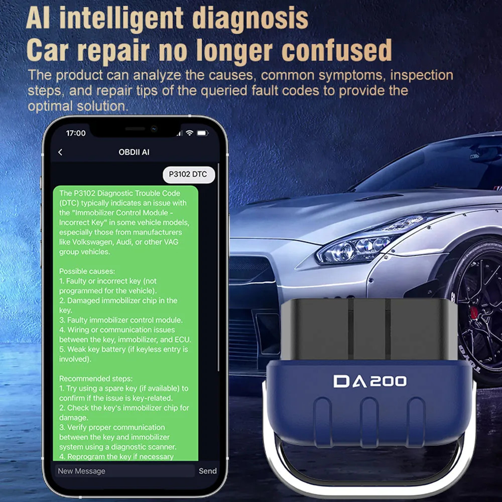 Bluetooth OBD2 Scanner Diagnostic Tool with AI Repair Guides Wireless Scan Tool