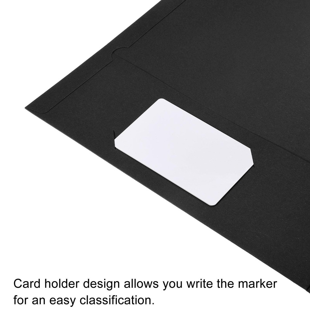 3pcs File Folders A4 Document Organizer Holder Filing Envelopes Jacket, Black