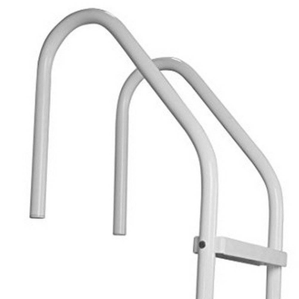 Saftron 3 Step Inground Pool Ladder & 6 In Ladder Surface Mounting Base, 2 Pack