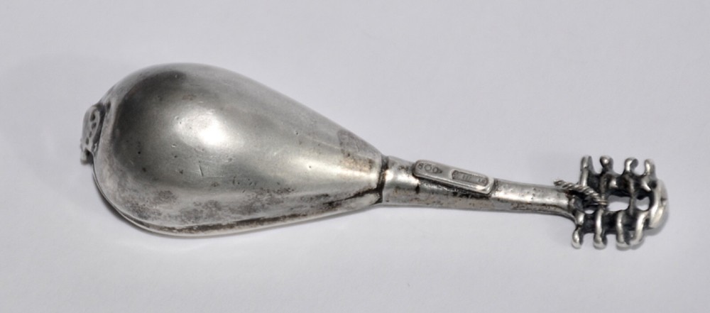 Superb Vintage Continental Italian 800 Solid Silver Mandolin Miniature