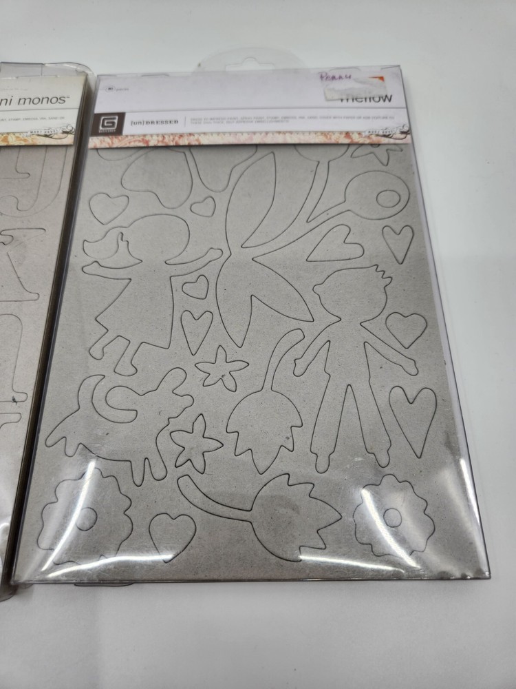 2 Packs Basic Grey Undressed Chipboard Mini Monos 81 pc Mellow 80 pc Pre-owned