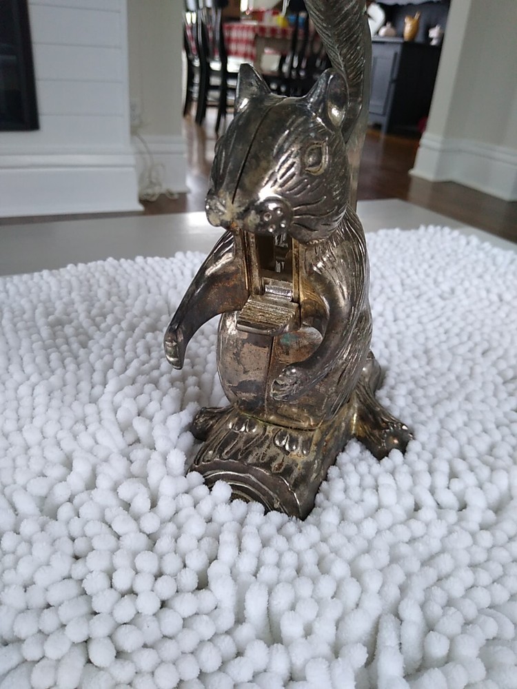 Vintage Godinger Silver Metal Squirrel Nut Cracker