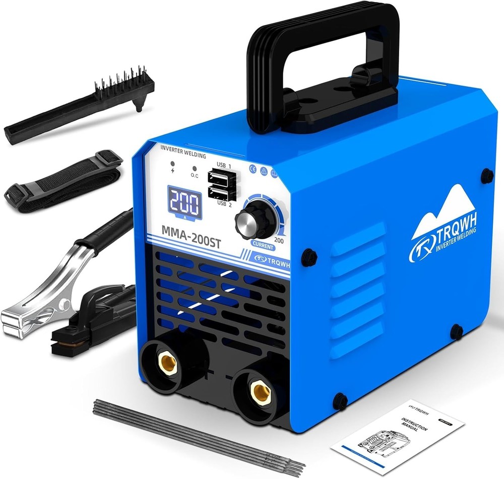 Compact 200A Arc Welder with USB Charging & Safety Features for DIY Projects
