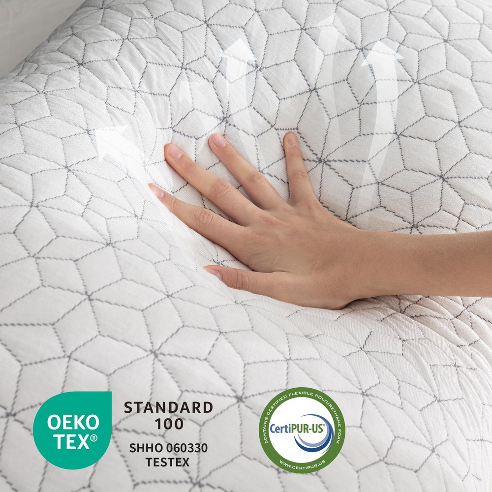 Cooling Shredded Memory Foam Pillows for Sleeping 2 Pack, Adjustable Bed Pill...