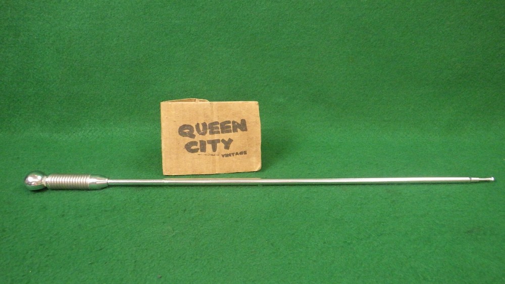 Vintage Chrome Adjustable Spring Base Antenna Whip 20"/Extendable