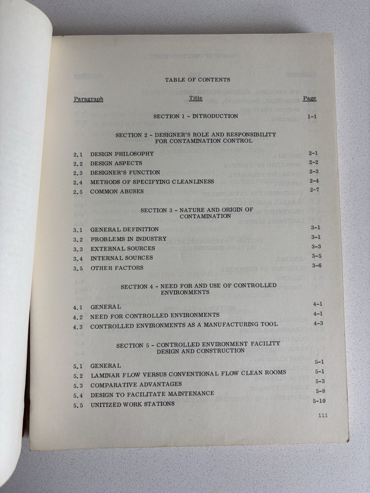 NASA Apollo Handbook For Contamination Control Program 1966 Manned Space Flight