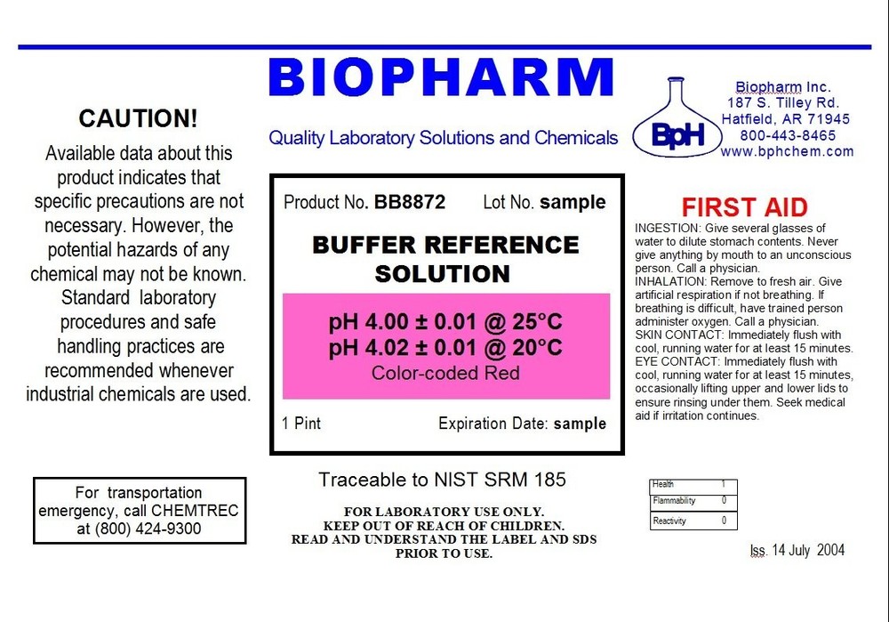 pH Buffer Calibration Solution Kit 2-Pack — one 4.00 2-Pints, 2-Pints