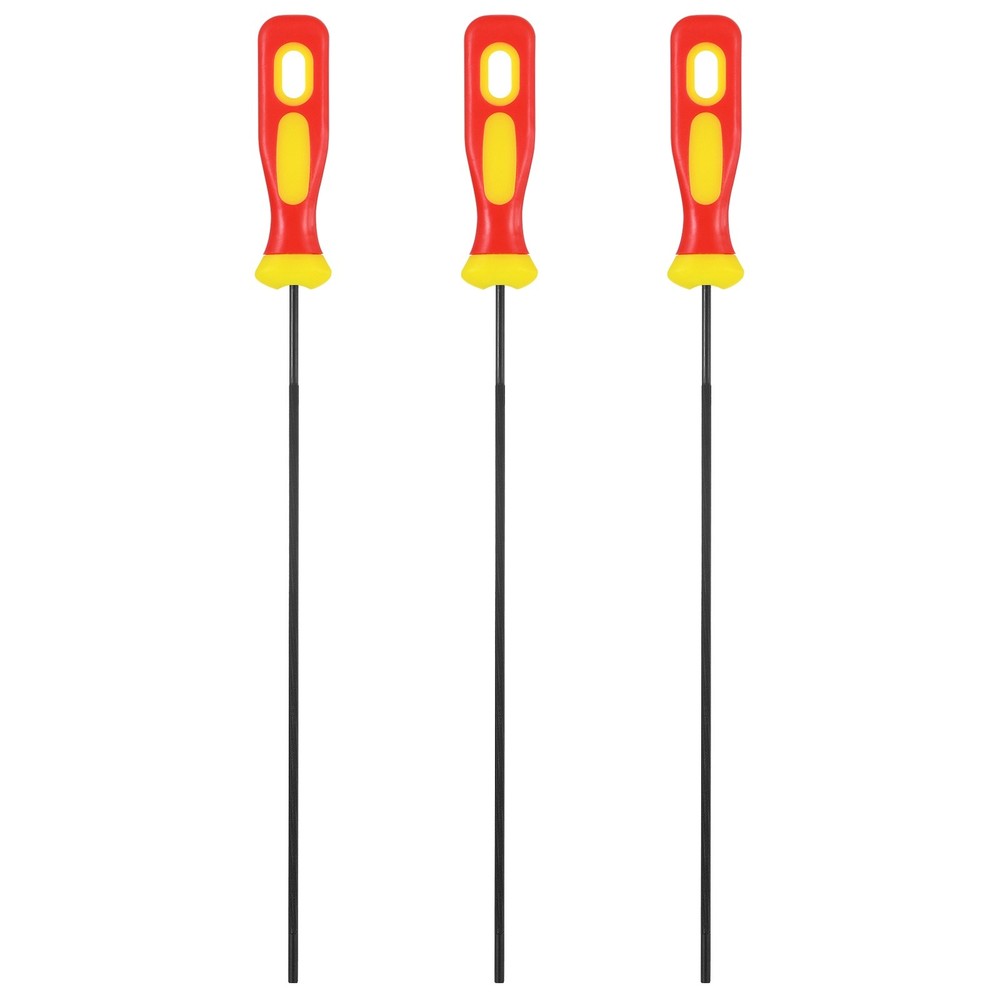 Chain Saw Sharpening File with Handle[3pcs][Black,Red Yellow- 1/8"]