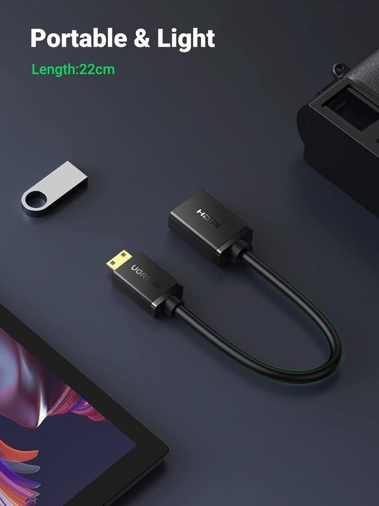 Versatile Mini HDMI to HDMI Adapter - Connects Raspberry Pi, Cameras & More