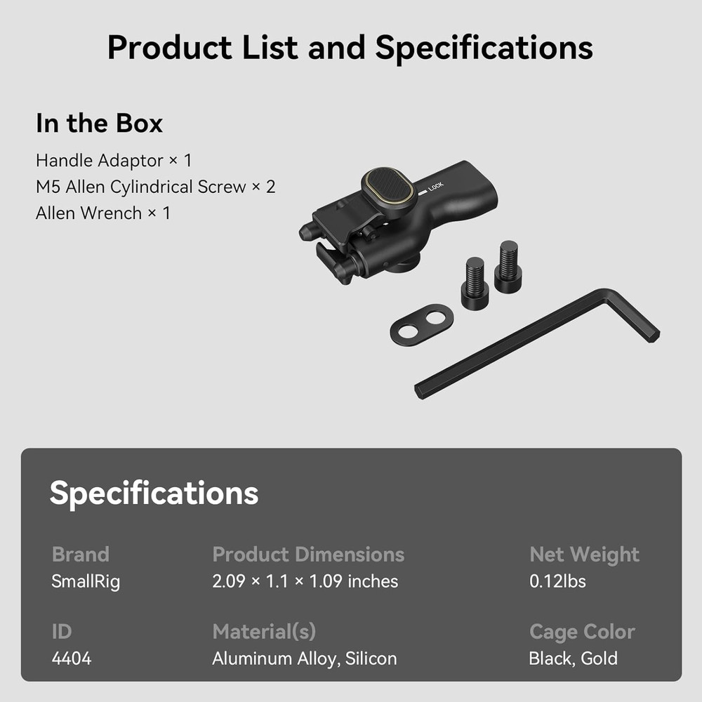 Side Handle Quick Release Adaptor, Suitable for Quick Release Phone Cage Series,