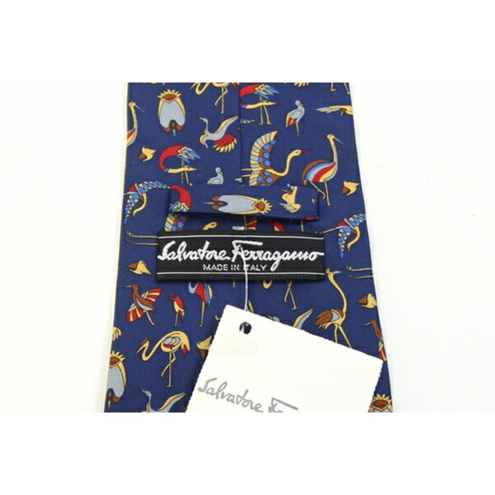 Ferragamo Tie 35 4593 Navy Used