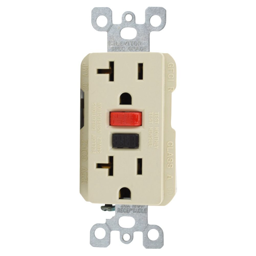 Leviton 6899-I, Receptacle 20A 125VAC, Ivory