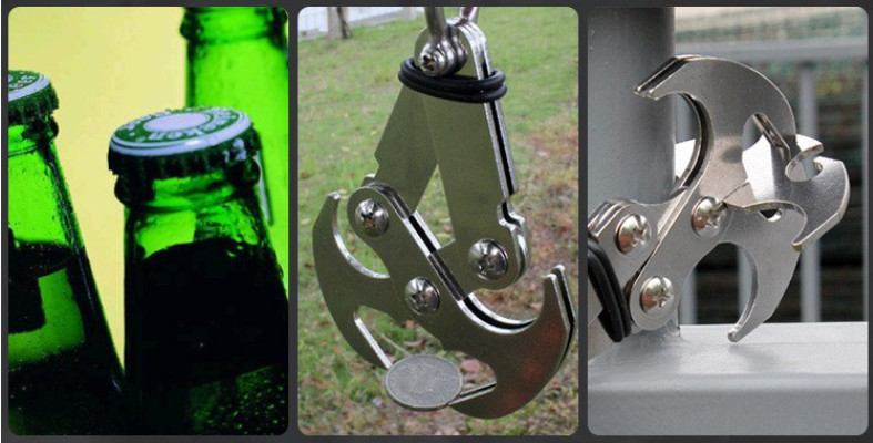 Large Gravity Grappling Stainless Steel Hook Claw Cross Survival Folding Hook