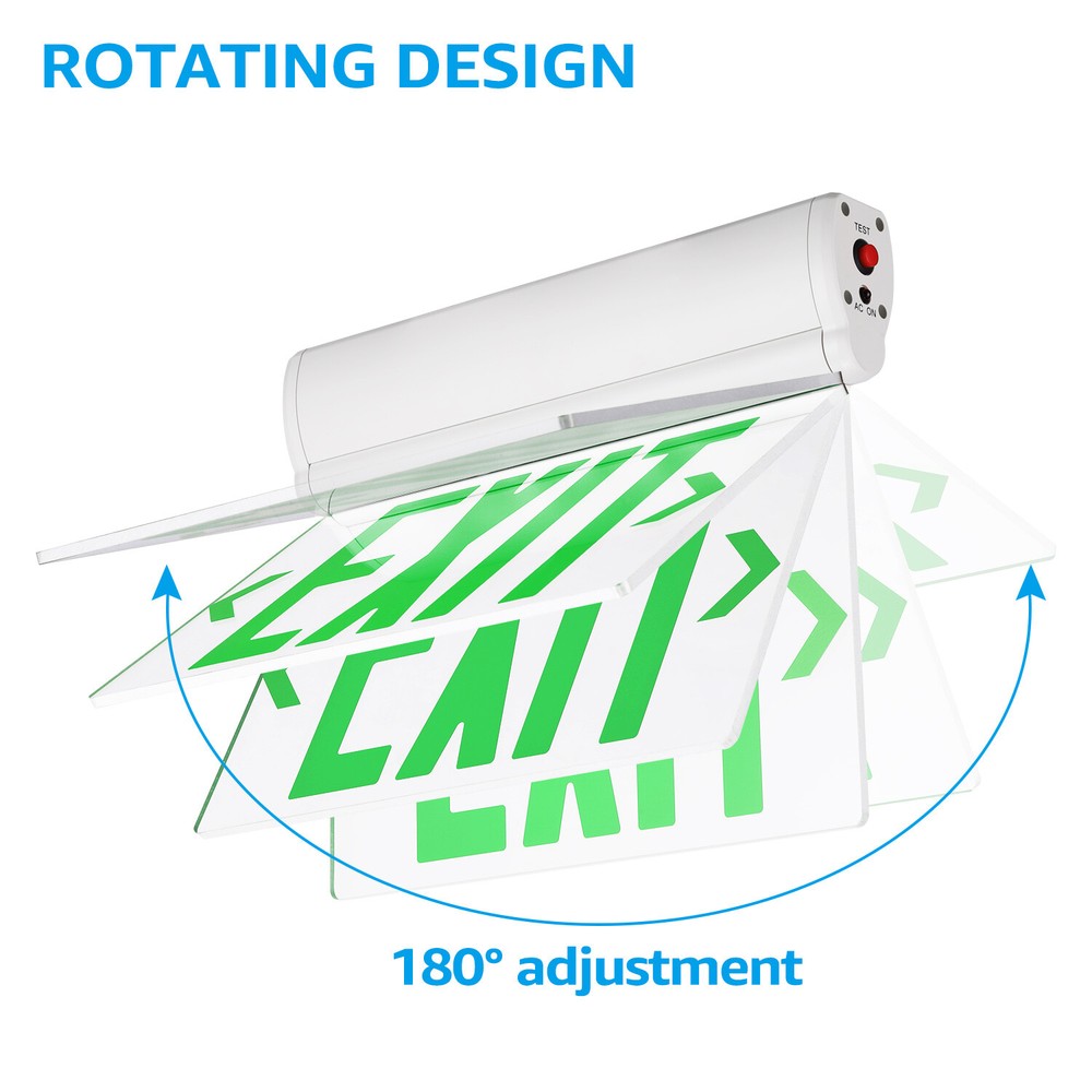 2-Pack LED Edge Lit Exit Sign, with Rotating Clear Panel, Single Acrylic Face