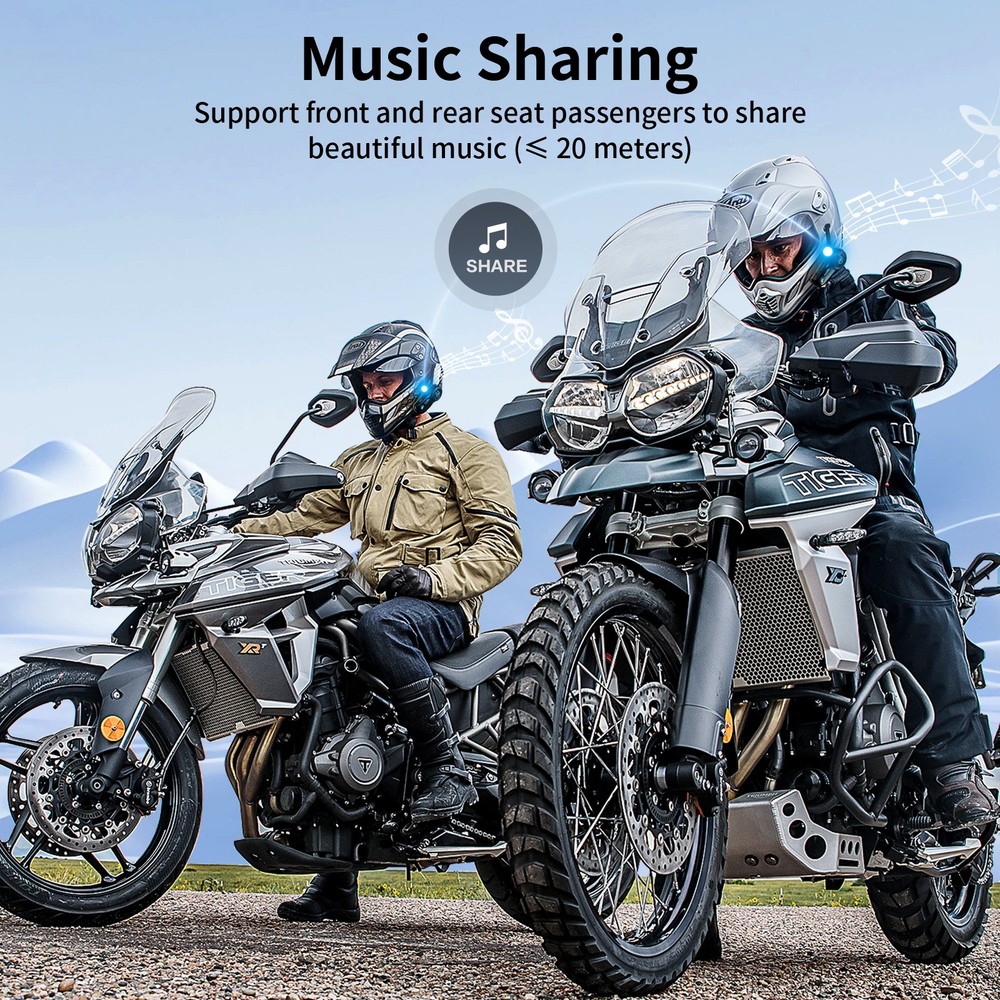 2X FX8 PRO Motorcycle Intercom Helmets Bluetooth Headset Quick Pairing 3 Sounds