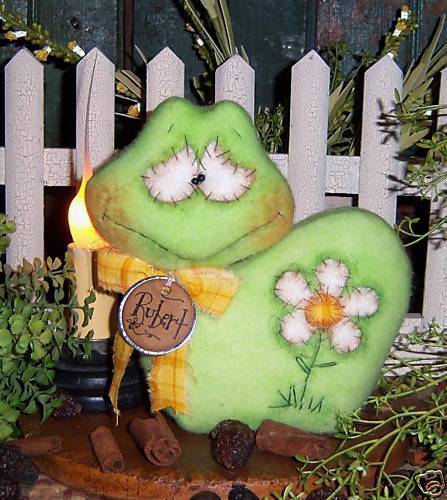 Primitive Frog Toad Daisy Doll Shelf Ornie Paper Pattern #444