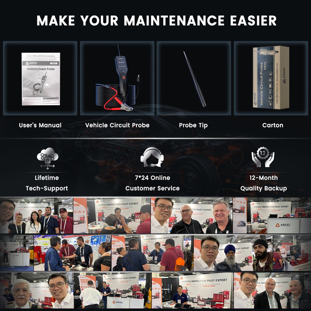 12V/24V AC DC Volt Probe Circuit Tester Electrical System Resistance Diode Test
