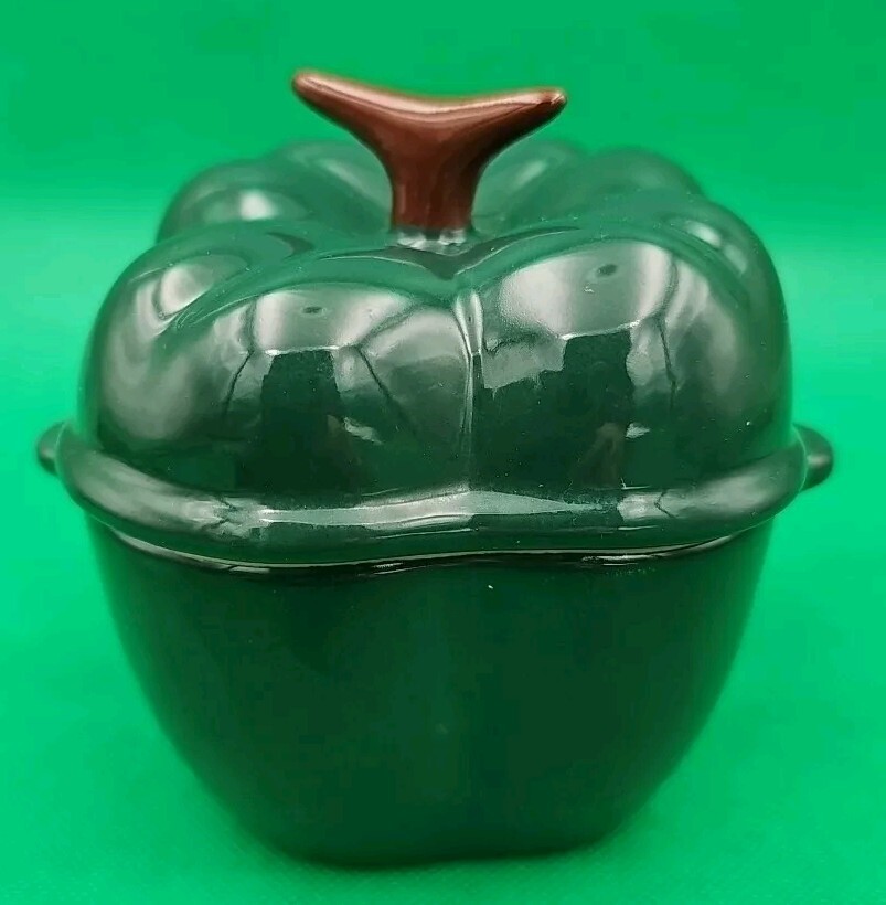 Technique KF144 Ceramic Small Casserole Dish With Lid Green Pepper