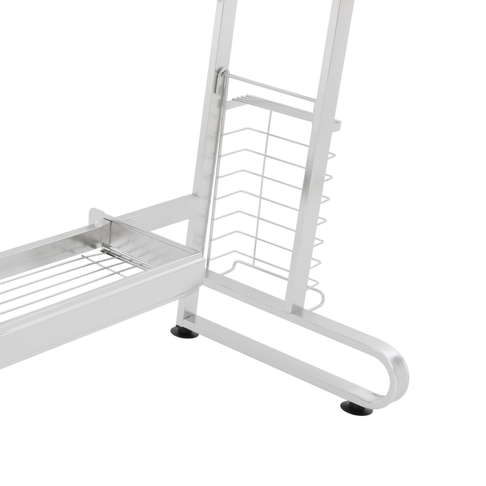 2-Tier Over Sink Dish Drying Rack, Stainless Steel Expandable Over Kitchen Sink