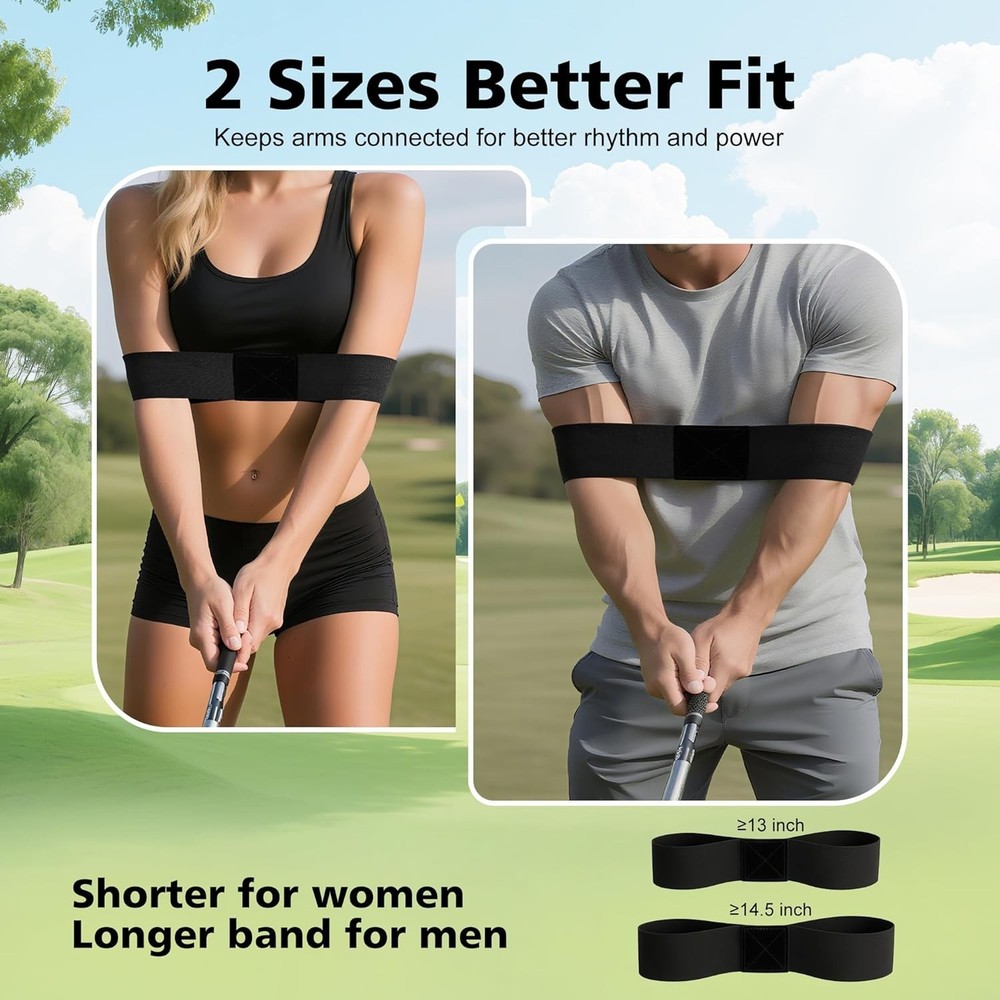 2 Pack Golf Swing Training Aid Swing Correcting Arm Band for Muscle Memory & Bod