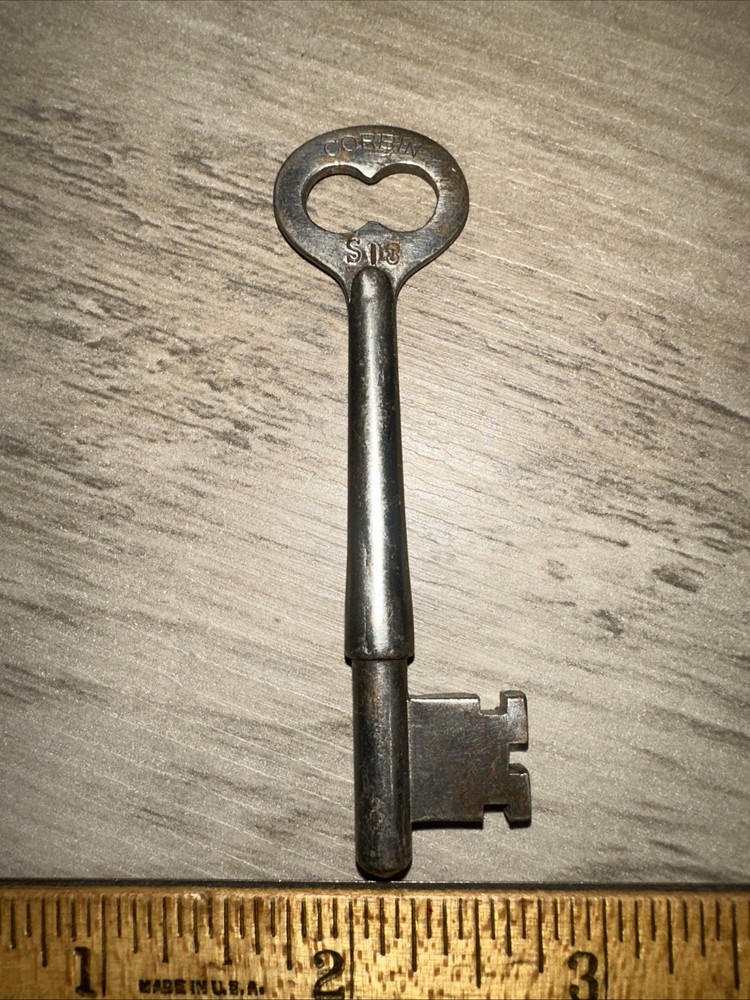 Antique Corbin Skeleton Key #S18 Solid Barrel Key