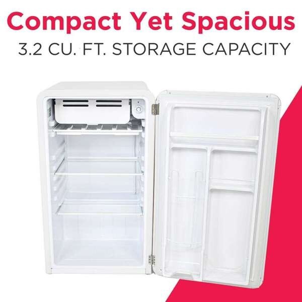 Frigidaire, 3.2 Cu. Ft. Retro Compact Refrigerator, White