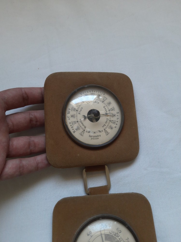ANTIQUE RECTANGULAR THERMOMETER BAROMETER HYGROMETER
