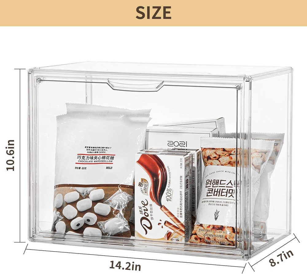 Clear Storage Bins with Lids, 5 Pack Acrylic Display Case 5-pack,