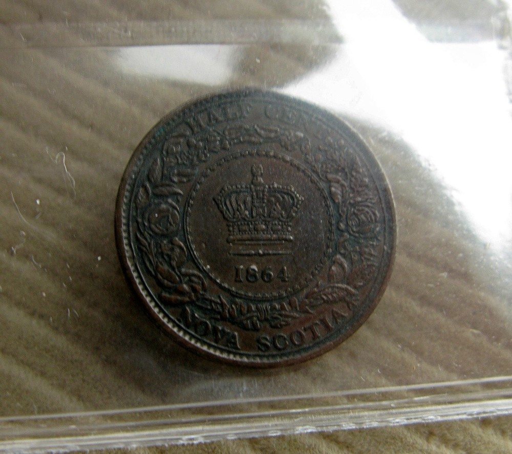 1864 Nova Scotia Half Cent - ICCS EF40