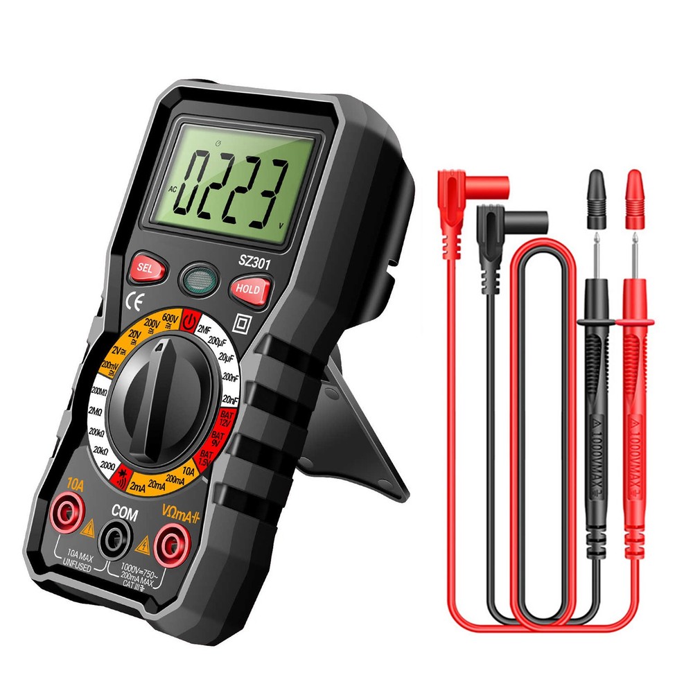 Compact Digital Multimeter Measures Voltage Current Resistance Capacitance Diode