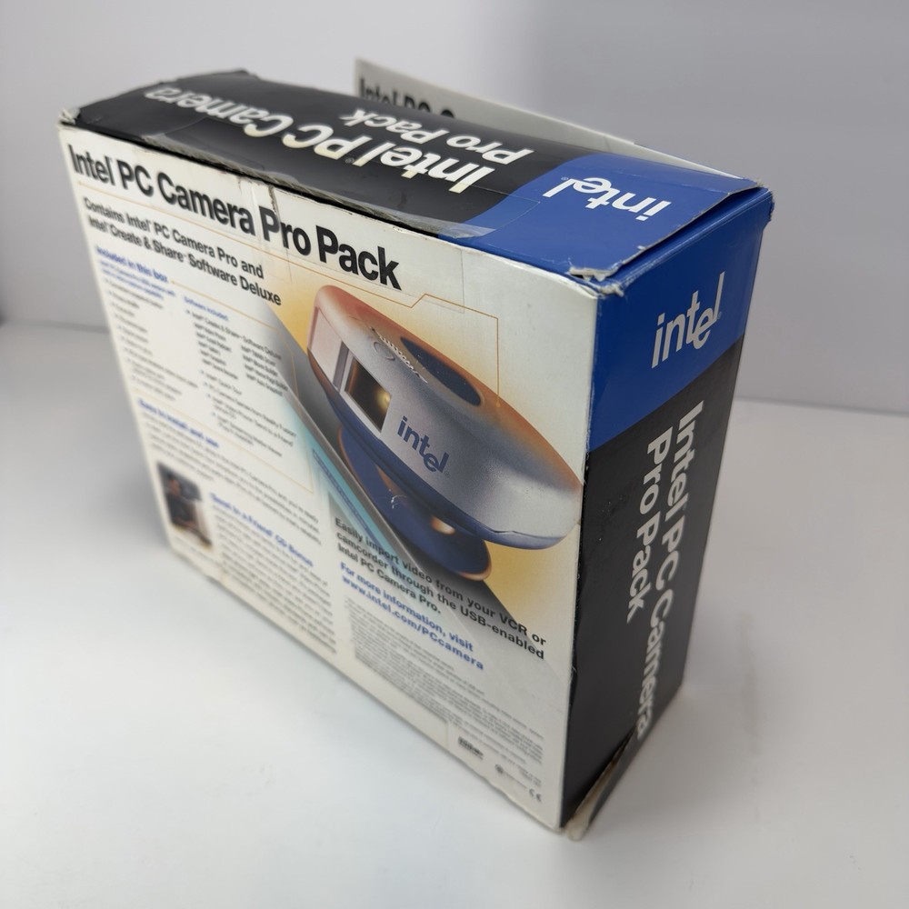 Intel PC Camera Pro Pack USB Video-In Complete Kit Boxed Vintage Webcam