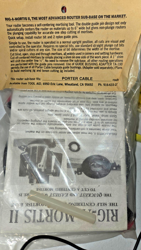 RIG-A-MORTIS 2 Self Centering Router Mortise Base Attachment - Porter Cable