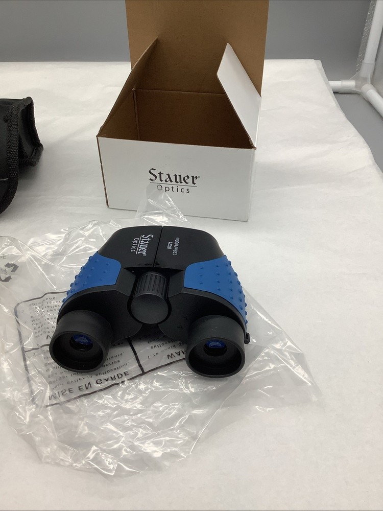 Stauer Optics Binoculars With Protective Case & Box - Compact Travel Size (Blue)