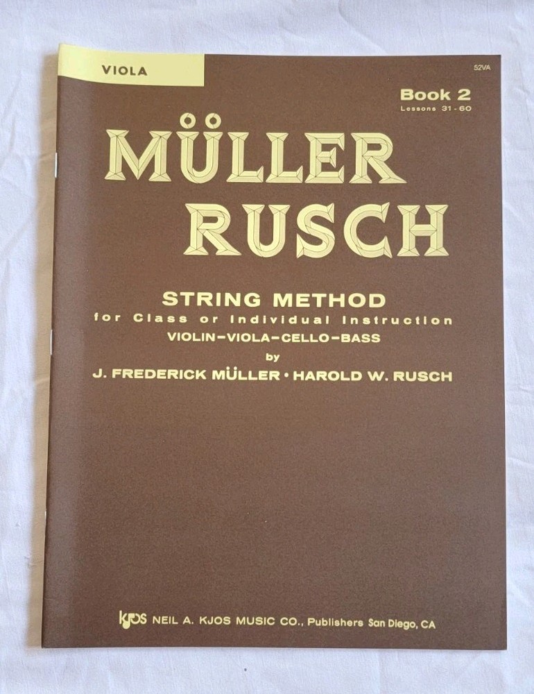 MULLER RUSCH STRING METHOD VIOLA Book 2 Learn Music Techniques Education School