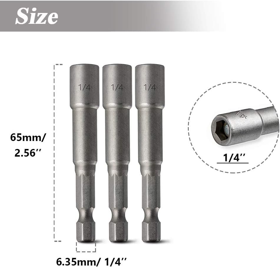 Mesee Pcs Power Nut Driver Set Inch Hex Shank Magnetic Extension Socket